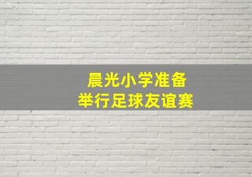 晨光小学准备举行足球友谊赛