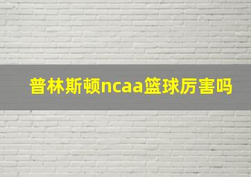 普林斯顿ncaa篮球厉害吗