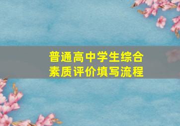 普通高中学生综合素质评价填写流程