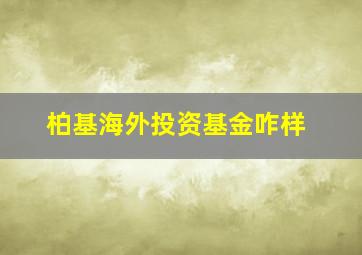 柏基海外投资基金咋样