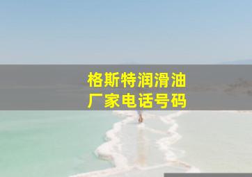 格斯特润滑油厂家电话号码