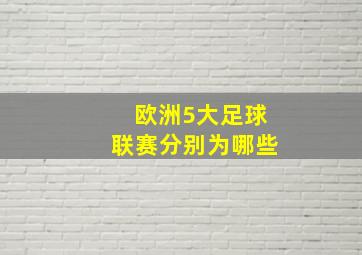 欧洲5大足球联赛分别为哪些