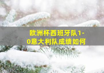 欧洲杯西班牙队1-0意大利队成绩如何