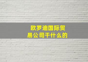 欧罗迪国际贸易公司干什么的