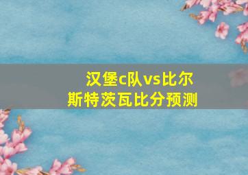 汉堡c队vs比尔斯特茨瓦比分预测