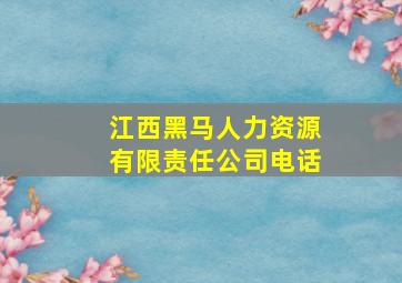 江西黑马人力资源有限责任公司电话