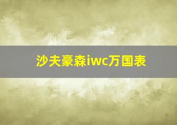 沙夫豪森iwc万国表