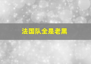 法国队全是老黑