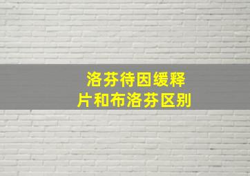 洛芬待因缓释片和布洛芬区别