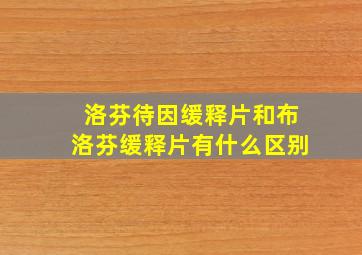 洛芬待因缓释片和布洛芬缓释片有什么区别