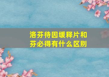 洛芬待因缓释片和芬必得有什么区别