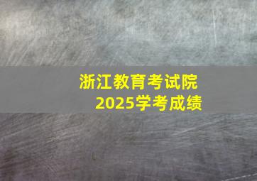 浙江教育考试院2025学考成绩