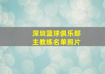 深圳篮球俱乐部主教练名单照片