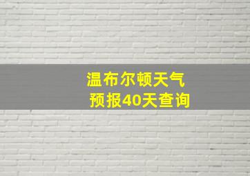 温布尔顿天气预报40天查询