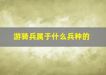 游骑兵属于什么兵种的