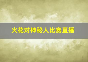 火花对神秘人比赛直播