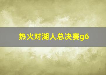 热火对湖人总决赛g6