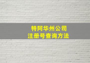 特阿华州公司注册号查询方法