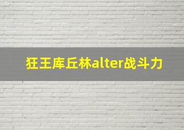 狂王库丘林alter战斗力