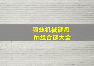 狼蛛机械键盘fn组合键大全