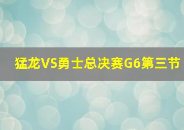 猛龙VS勇士总决赛G6第三节