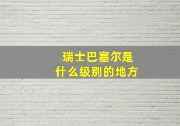 瑞士巴塞尔是什么级别的地方