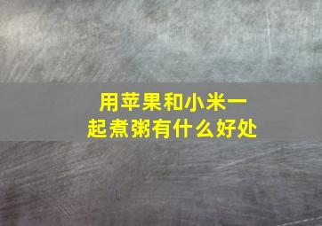 用苹果和小米一起煮粥有什么好处