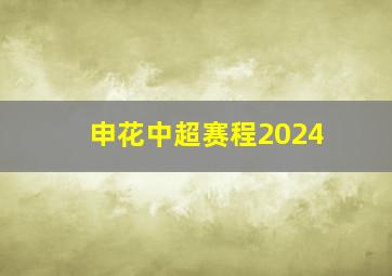 申花中超赛程2024