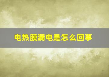 电热膜漏电是怎么回事