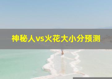 神秘人vs火花大小分预测