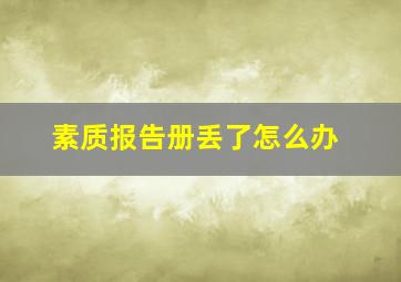 素质报告册丢了怎么办