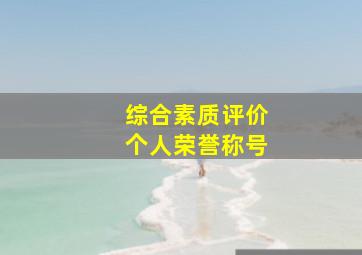 综合素质评价个人荣誉称号