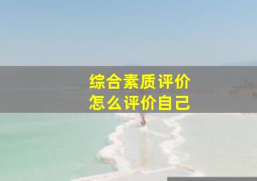 综合素质评价怎么评价自己