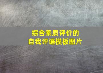 综合素质评价的自我评语模板图片