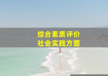 综合素质评价社会实践方面