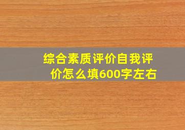 综合素质评价自我评价怎么填600字左右