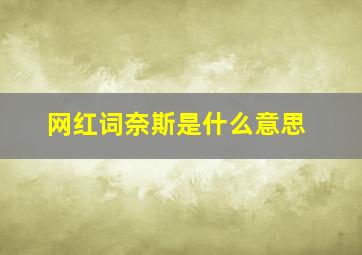 网红词奈斯是什么意思