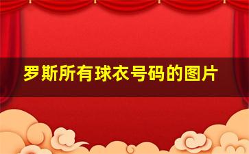 罗斯所有球衣号码的图片