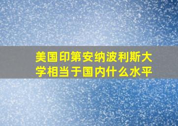 美国印第安纳波利斯大学相当于国内什么水平