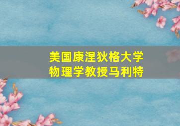 美国康涅狄格大学物理学教授马利特