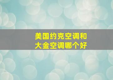 美国约克空调和大金空调哪个好