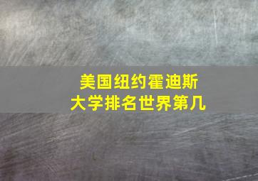 美国纽约霍迪斯大学排名世界第几