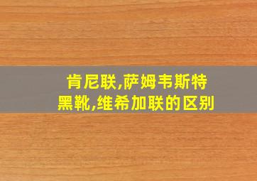 肯尼联,萨姆韦斯特黑靴,维希加联的区别