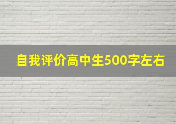 自我评价高中生500字左右