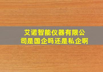 艾诺智能仪器有限公司是国企吗还是私企啊