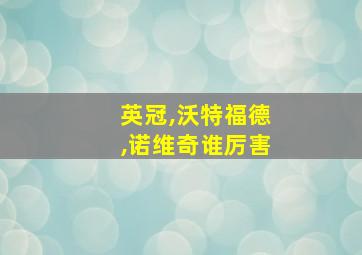 英冠,沃特福德,诺维奇谁厉害