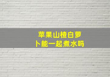 苹果山楂白萝卜能一起煮水吗