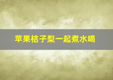 苹果桔子梨一起煮水喝