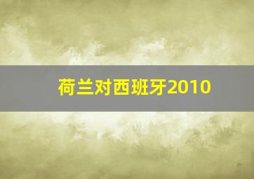 荷兰对西班牙2010