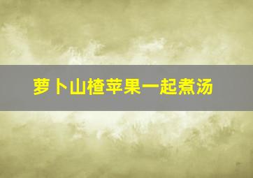 萝卜山楂苹果一起煮汤